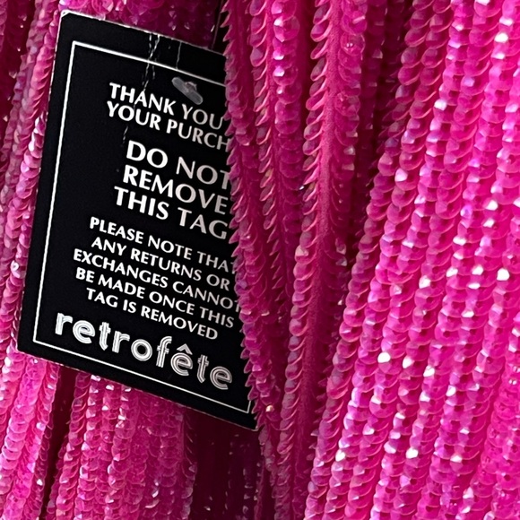 NWT Retrofête Hot Pink GABRIELLE SEQUIN ROBE - Picture 14 of 15
